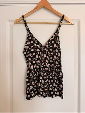 American Eagle Soft & Sexy Floral Babydoll Tank Top Small